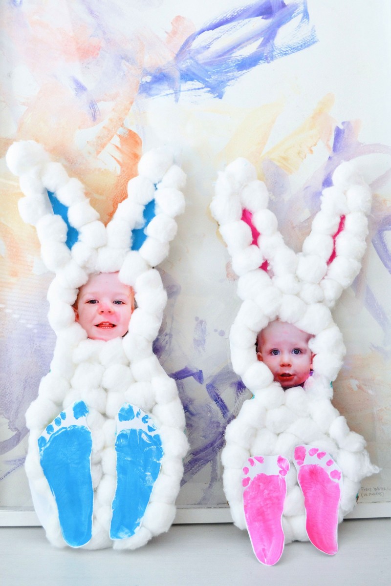 Crafts For Kids Cotton Ball Bunnies