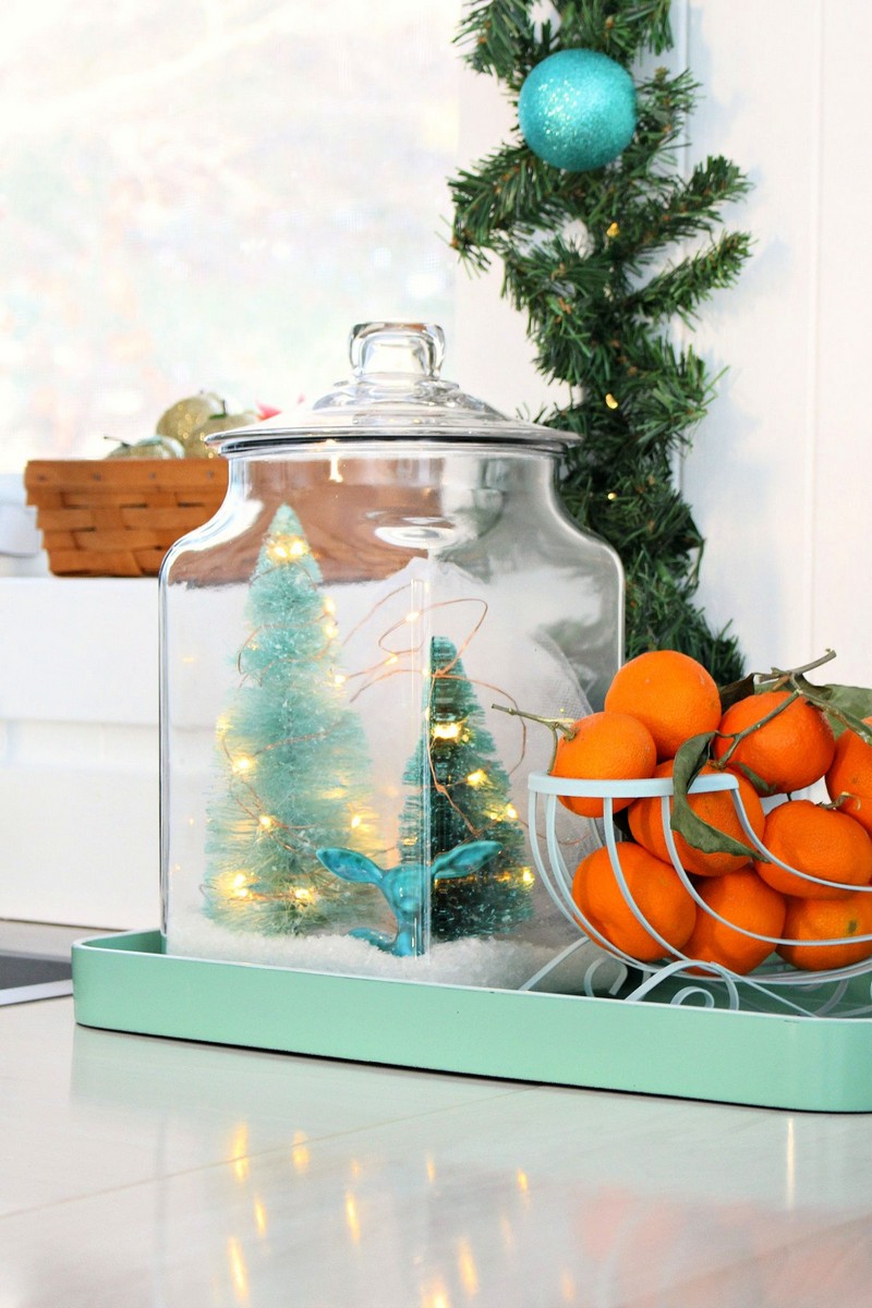 DIY Glass Jar Winter Scene Upcycled Holiday Decor
