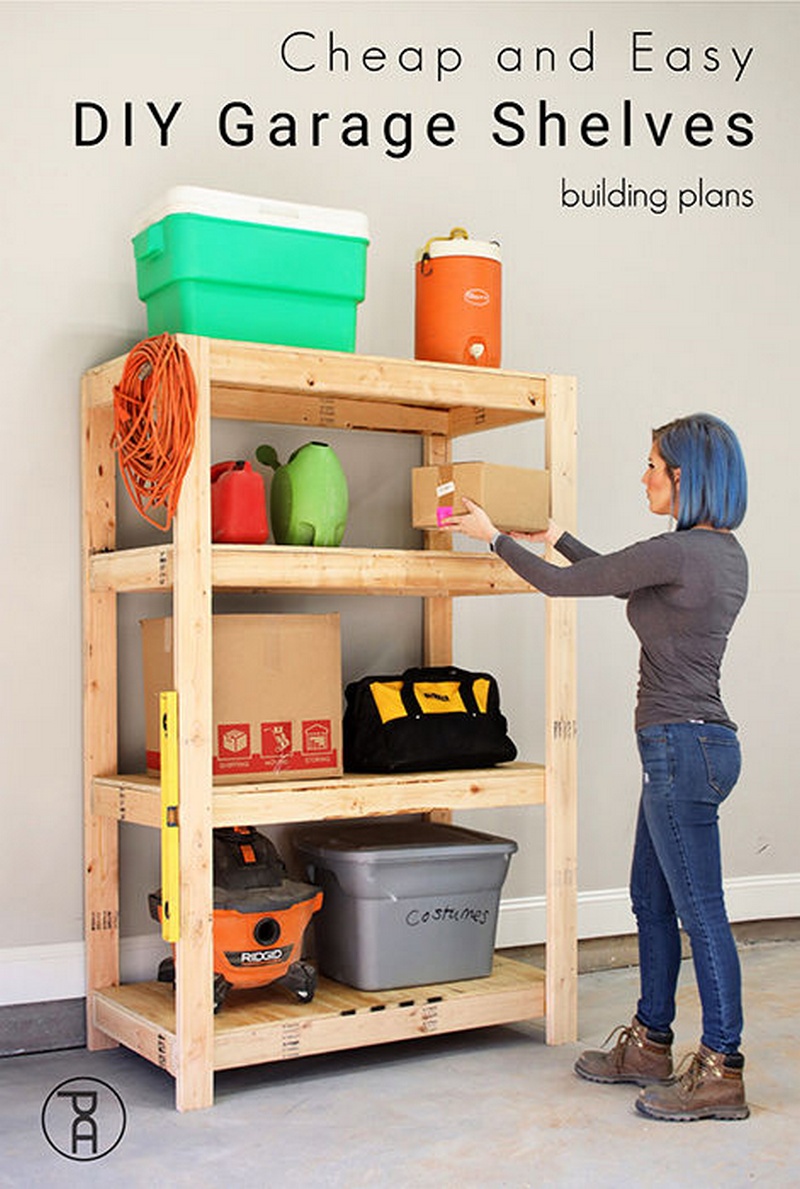 Cheap and Easy DIY Garage Shelves Building Plans