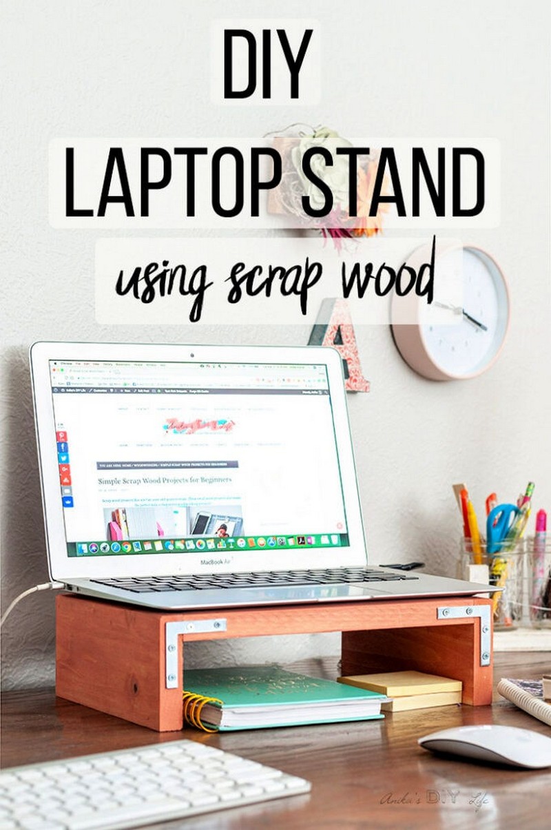 DIY Laptop Stand For Desk Using Scrap Wood