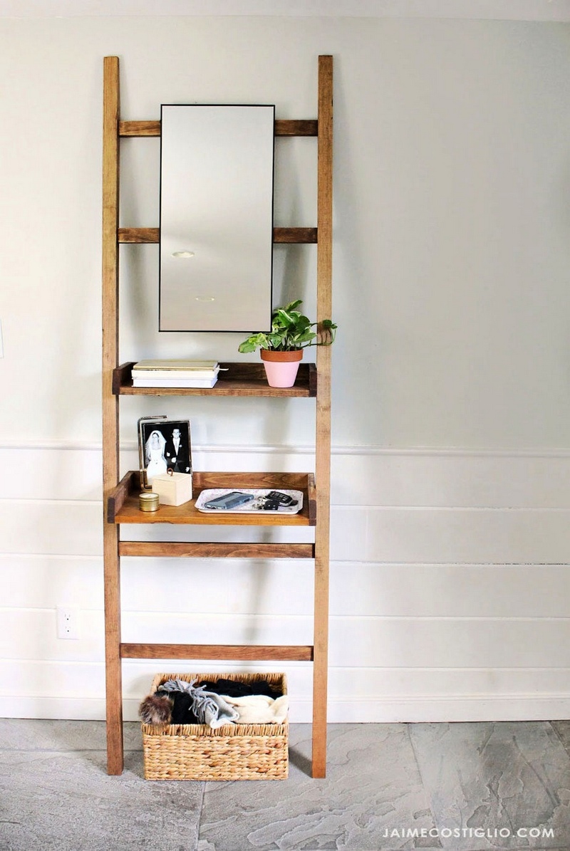 DIY Leaning Shelf For Entry Or Vanity