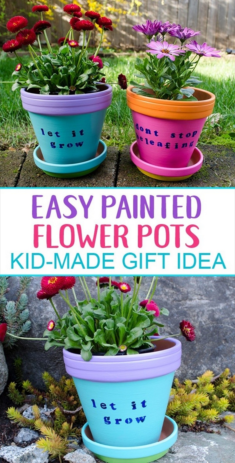 Easy DIY Painted Flower Pots For Kids To Make 1
