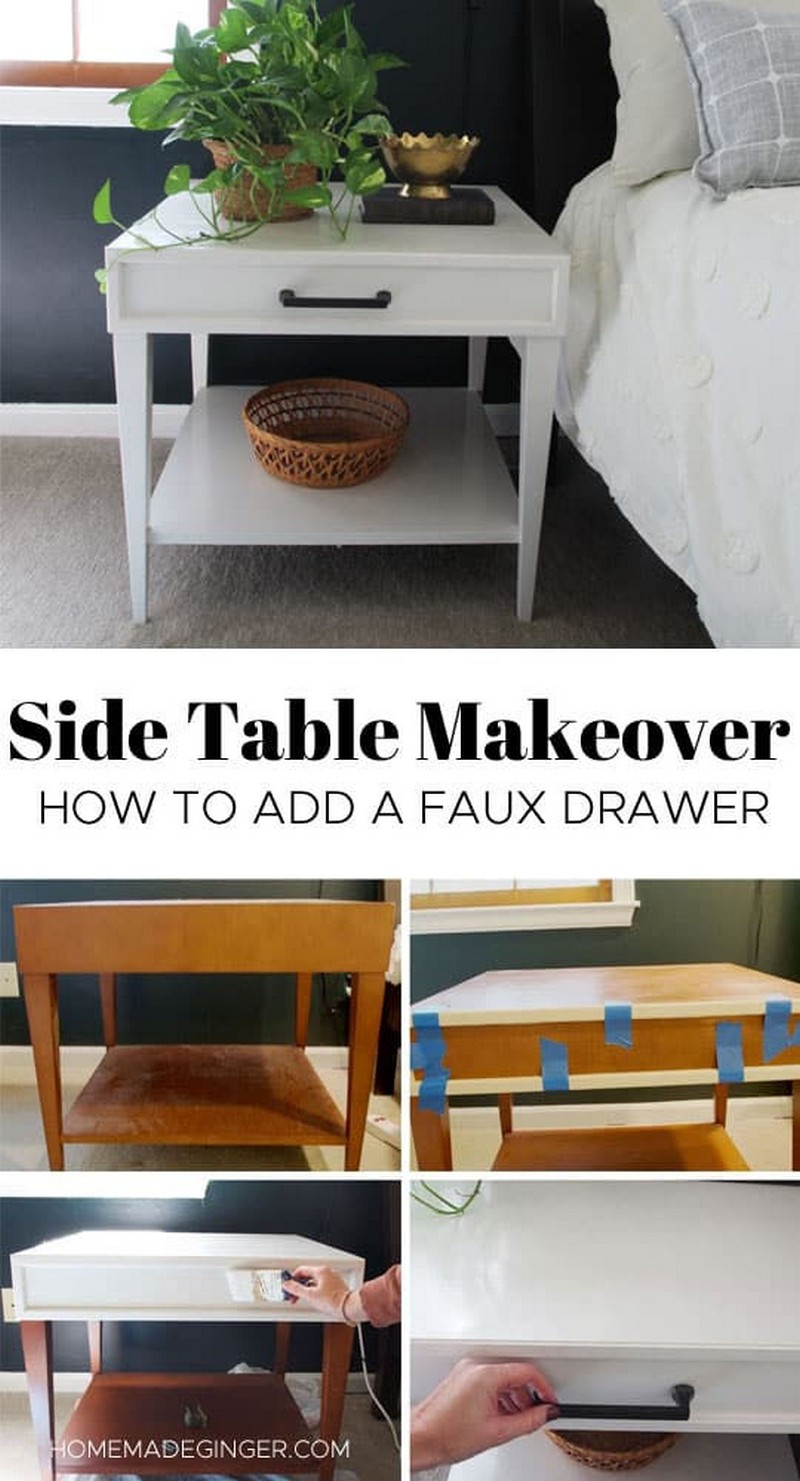 How To Add A Faux Drawer To A Side Table