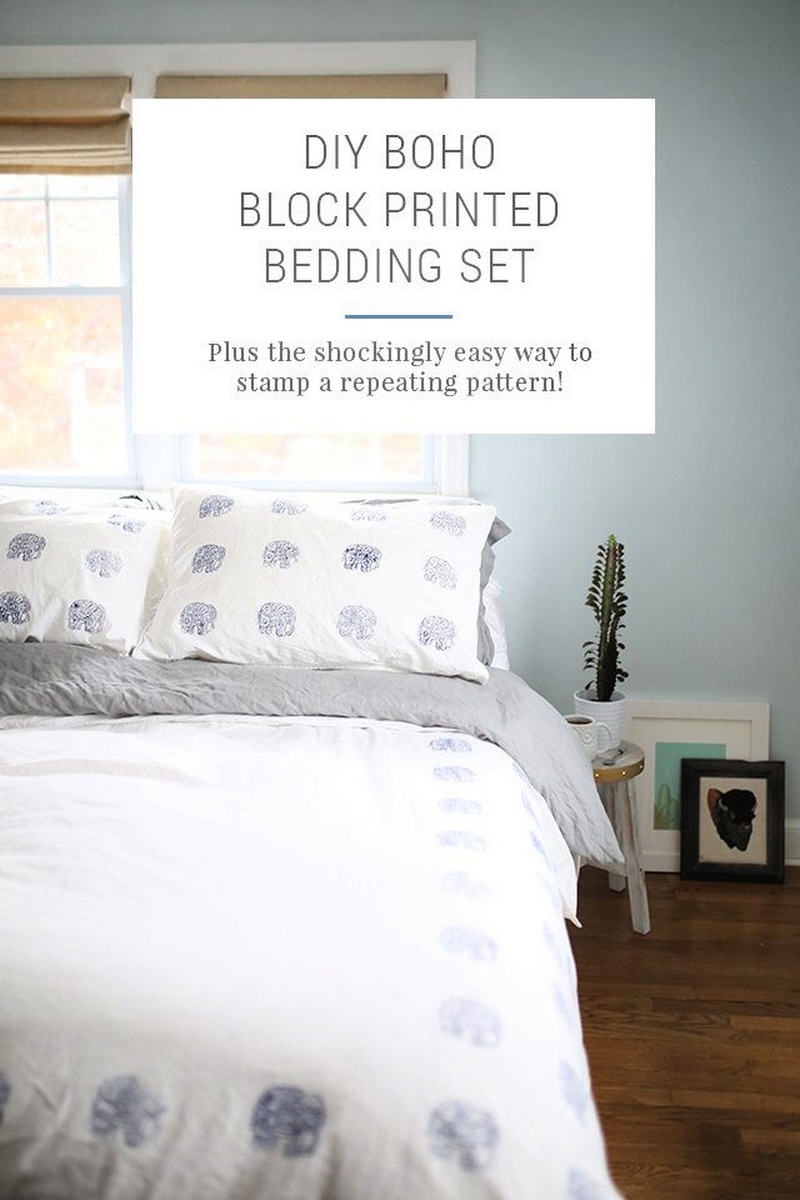 How to Block Print Fabric – DIY Indigo Block Printed Duvet Set – IKEA Hacks