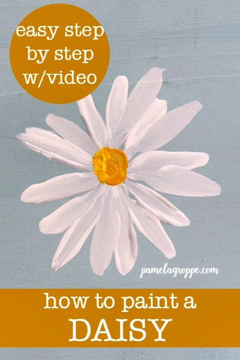 How to Paint a Simple Daisy 1