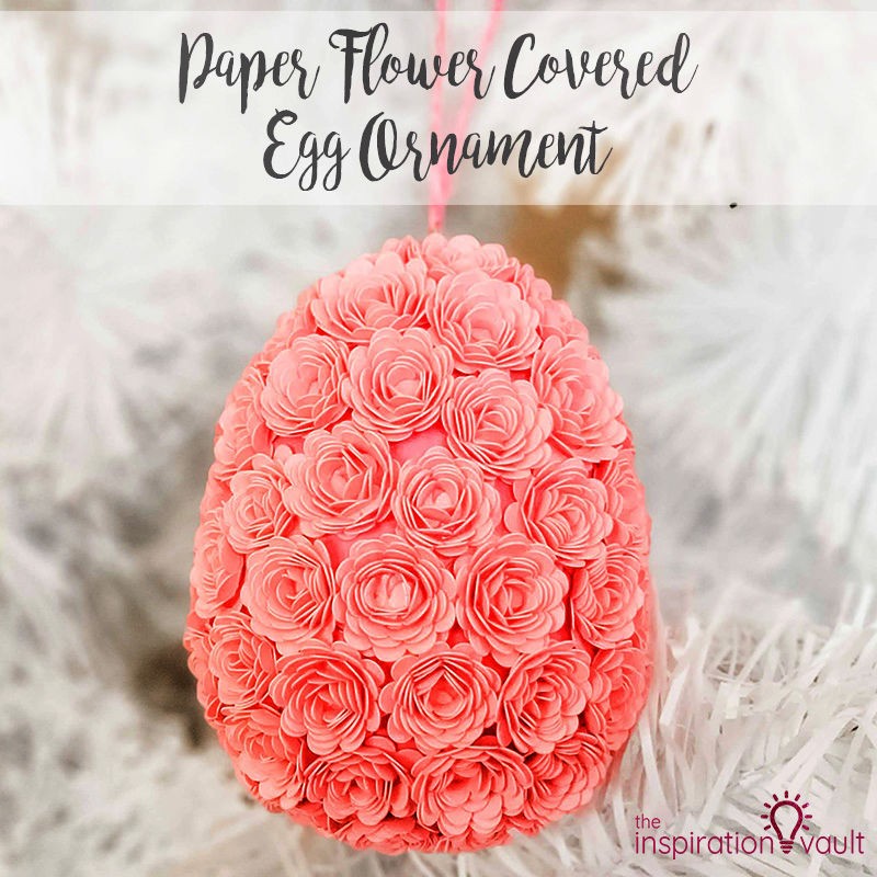 Paper Flower Covered Egg Ornament