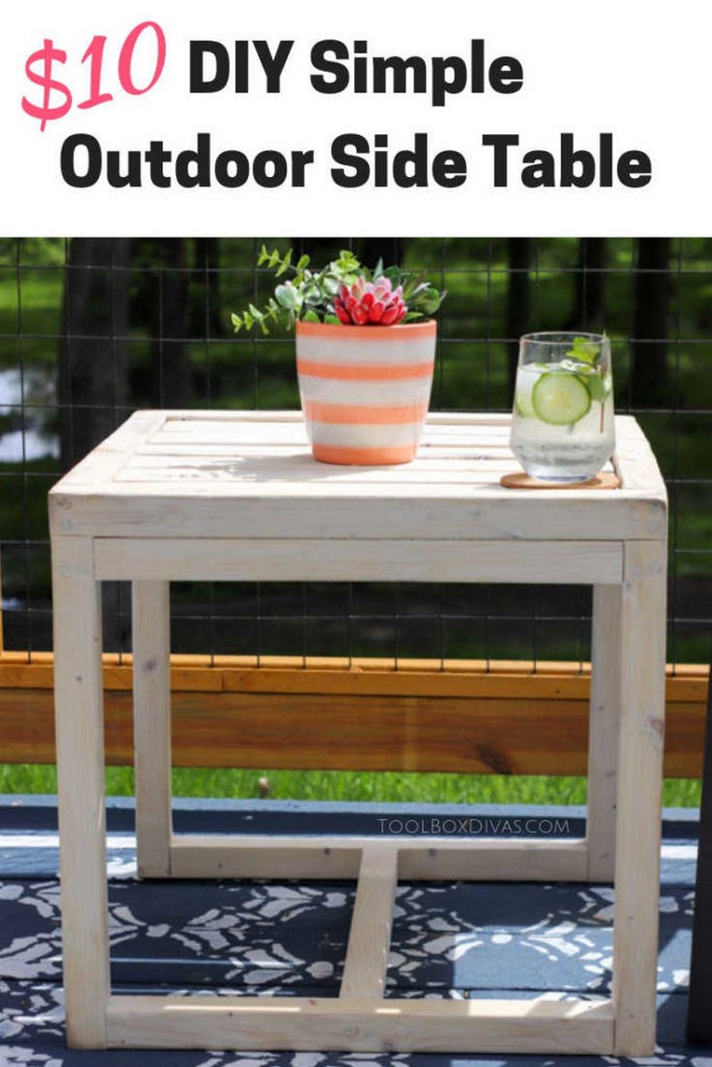 Simple 10 DIY Outdoor Side Table
