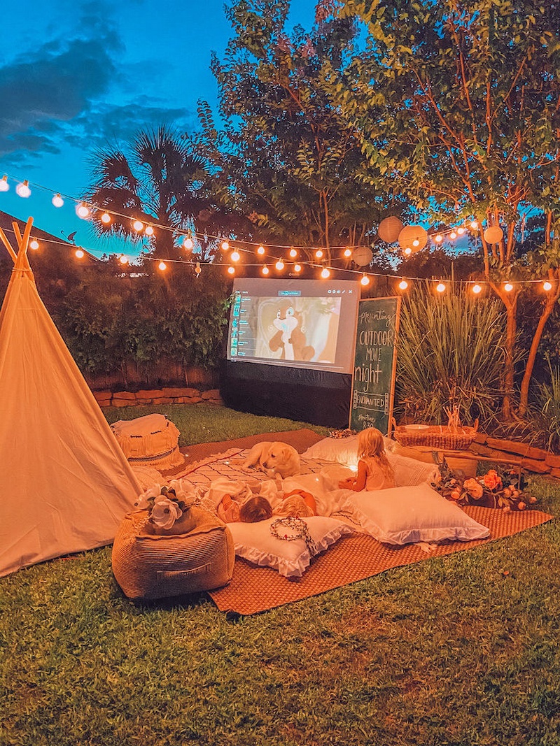 Backyard Movie Night at Home for Summer