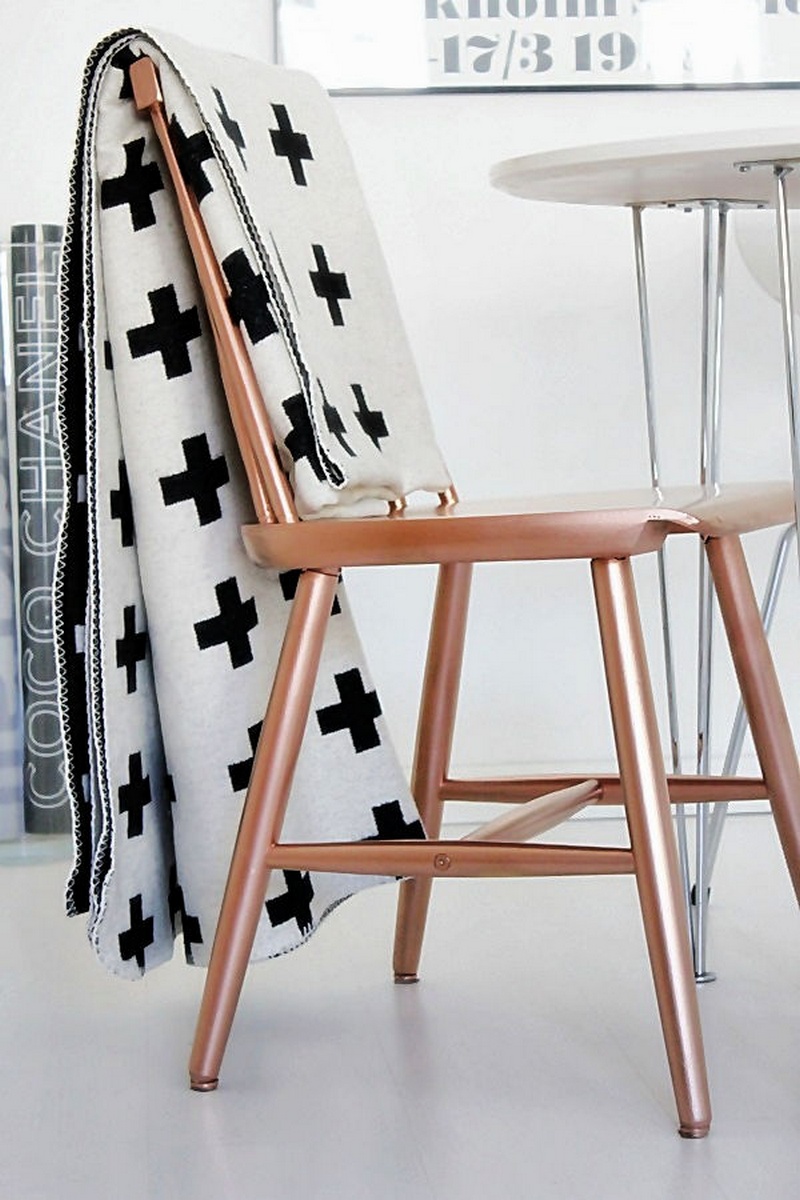 Copper spray painted Chair