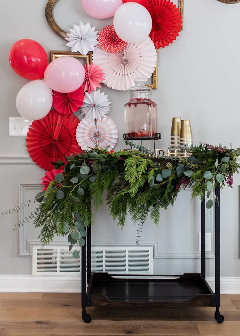 DIY Asymmetrical Bar Cart Garland