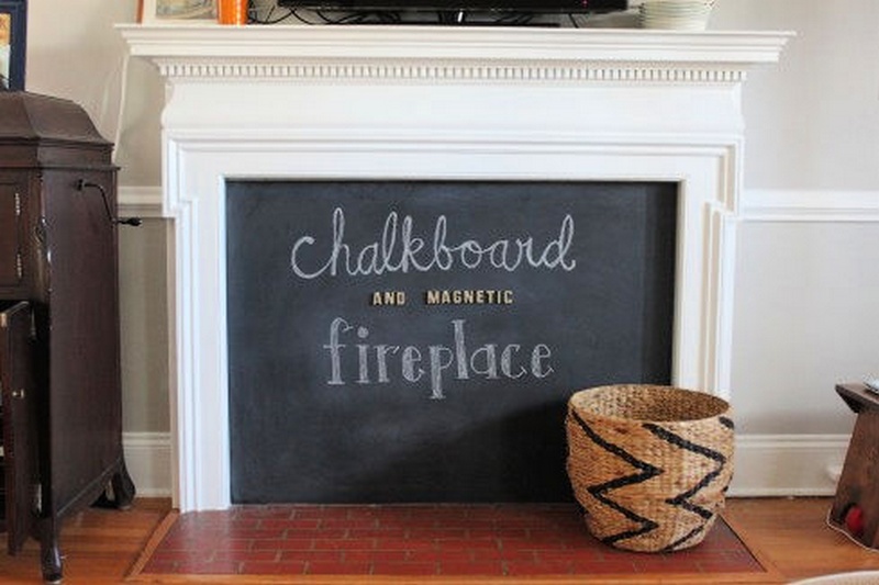DIY Chalkboard Magnetic Fireplace Cover