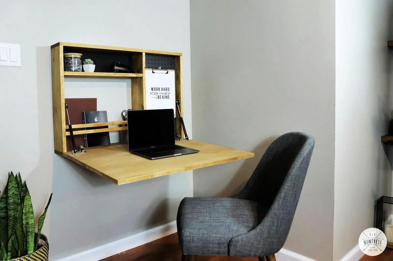DIY Fold Down Wall Desk