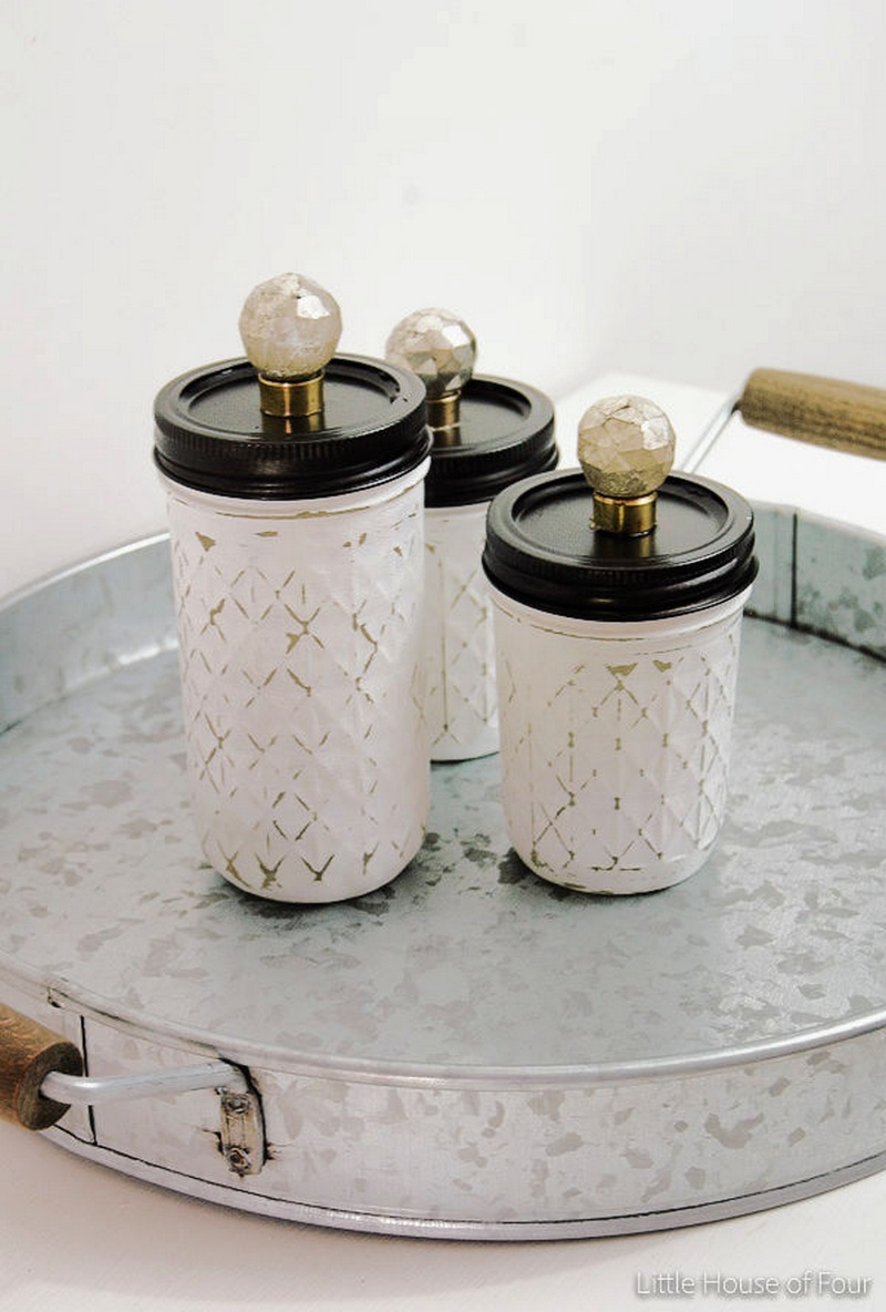 DIY Painted Distressed Jars