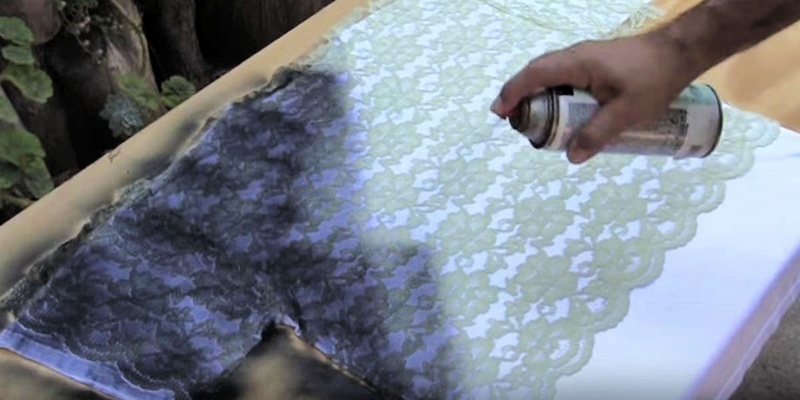 DIY Stenciled Lace T Shirt