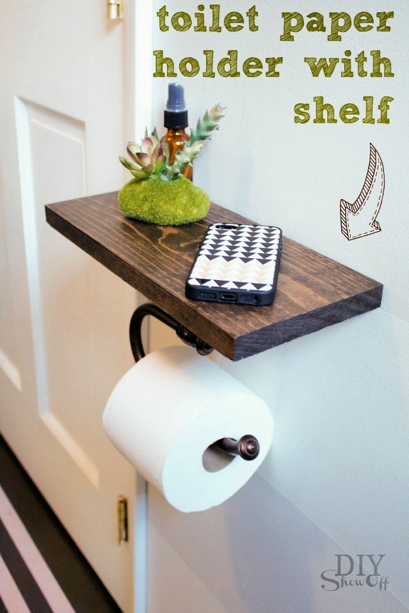 DIY Toilet Paper Holder Shelf