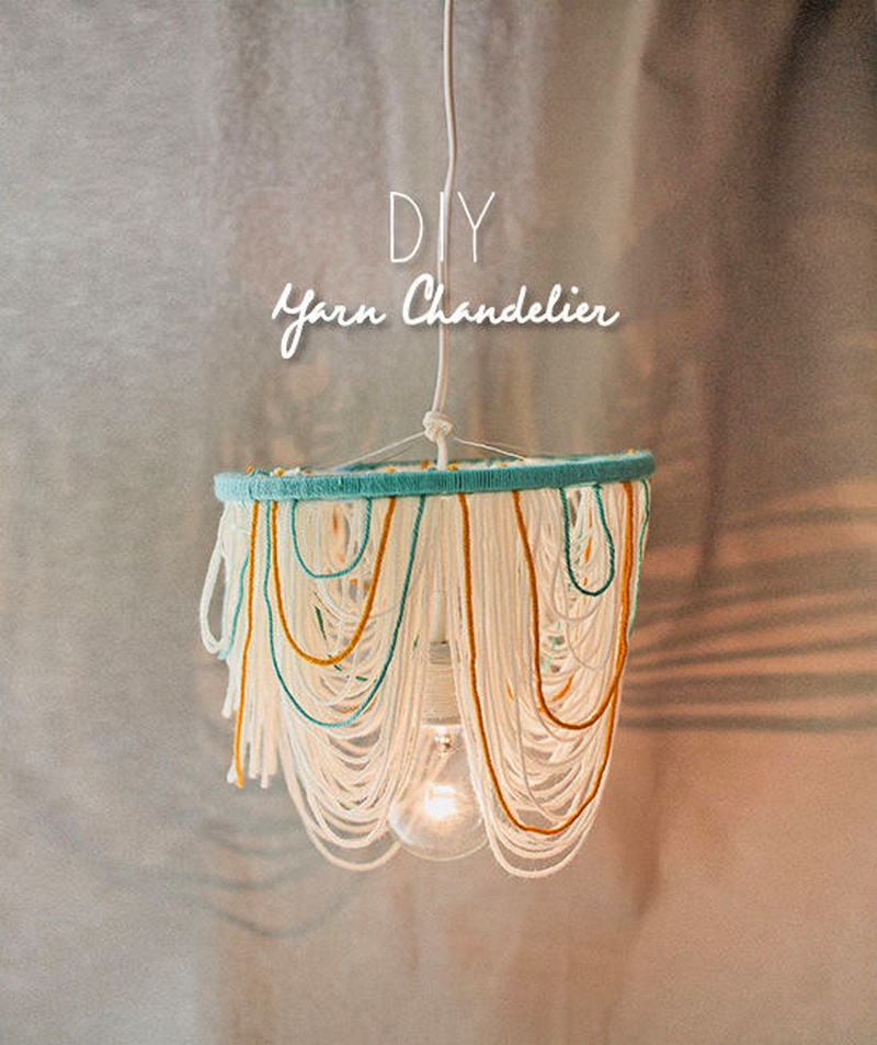 DIY Yarn Chandelier