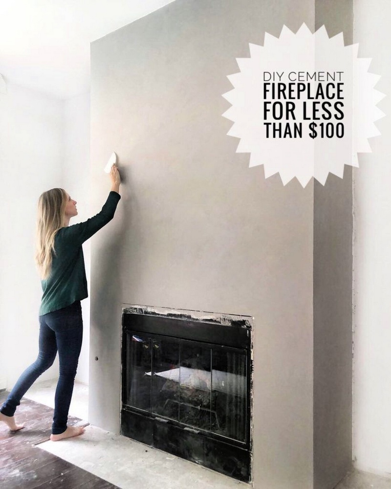 DIY a Cement Look Fireplace for less than 100
