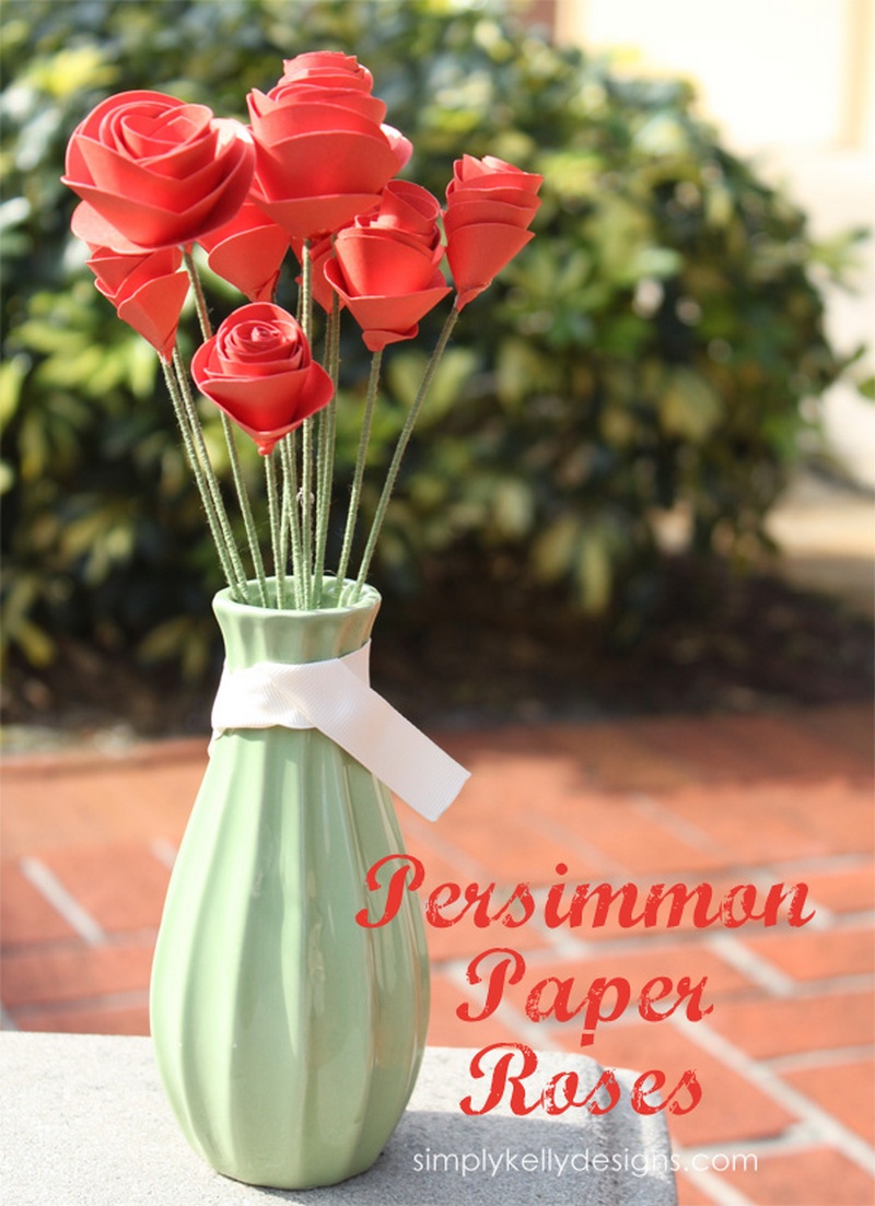 Persimmon Paper Roses