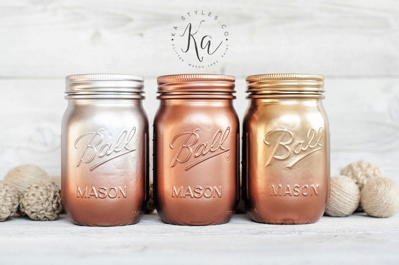 SPRAY PAINTED GLASS JARS