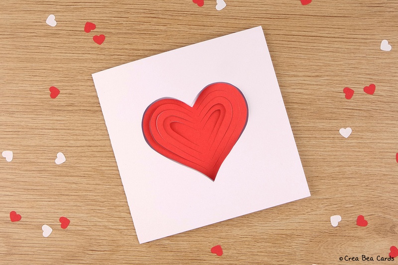 Simple papercut heart card