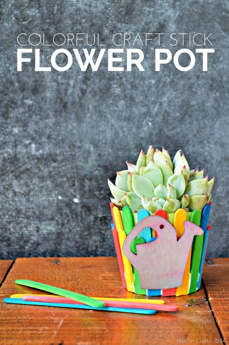 Craft Stick Flower Pot