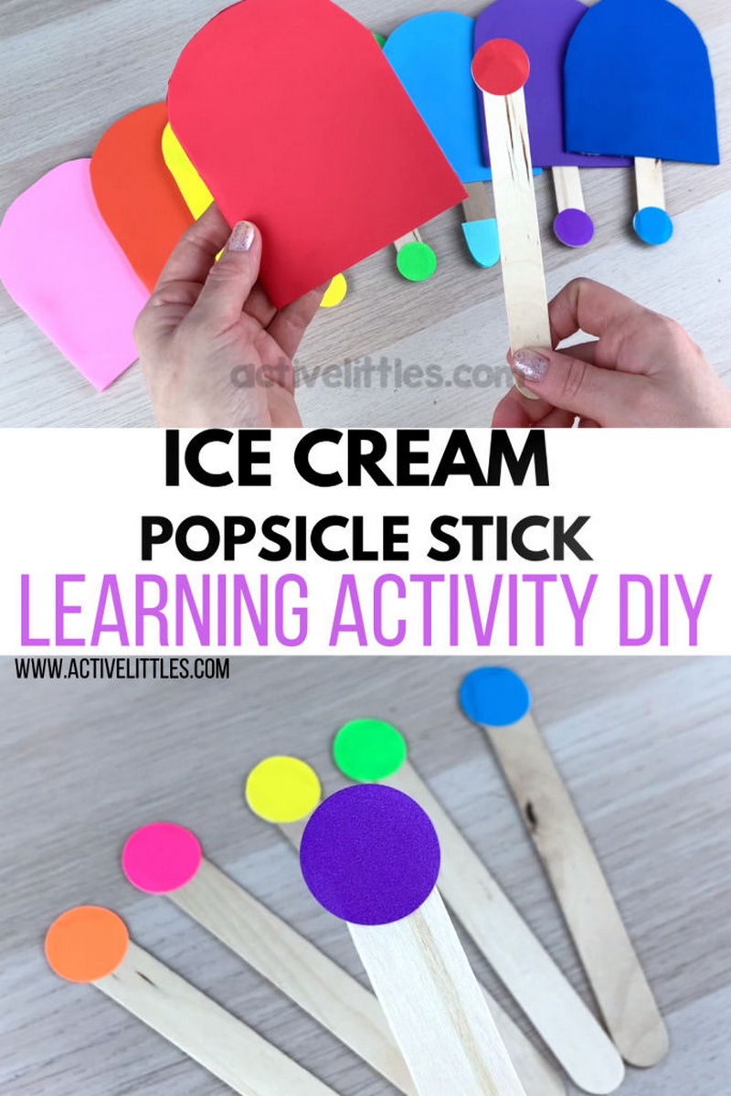 Ice Cream Popsicle Stick Learning Activity DIY
