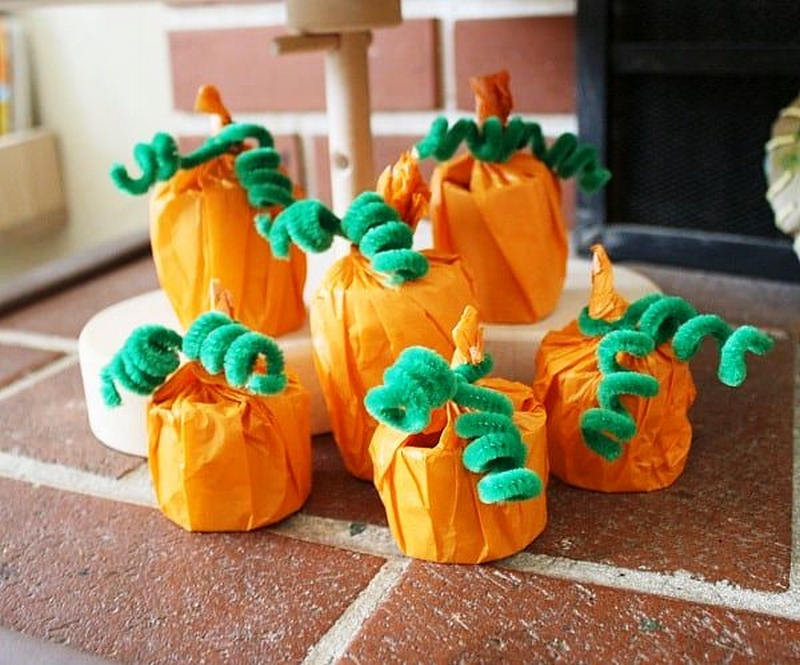 Cardboard Tube Pumpkin Craft for Kids