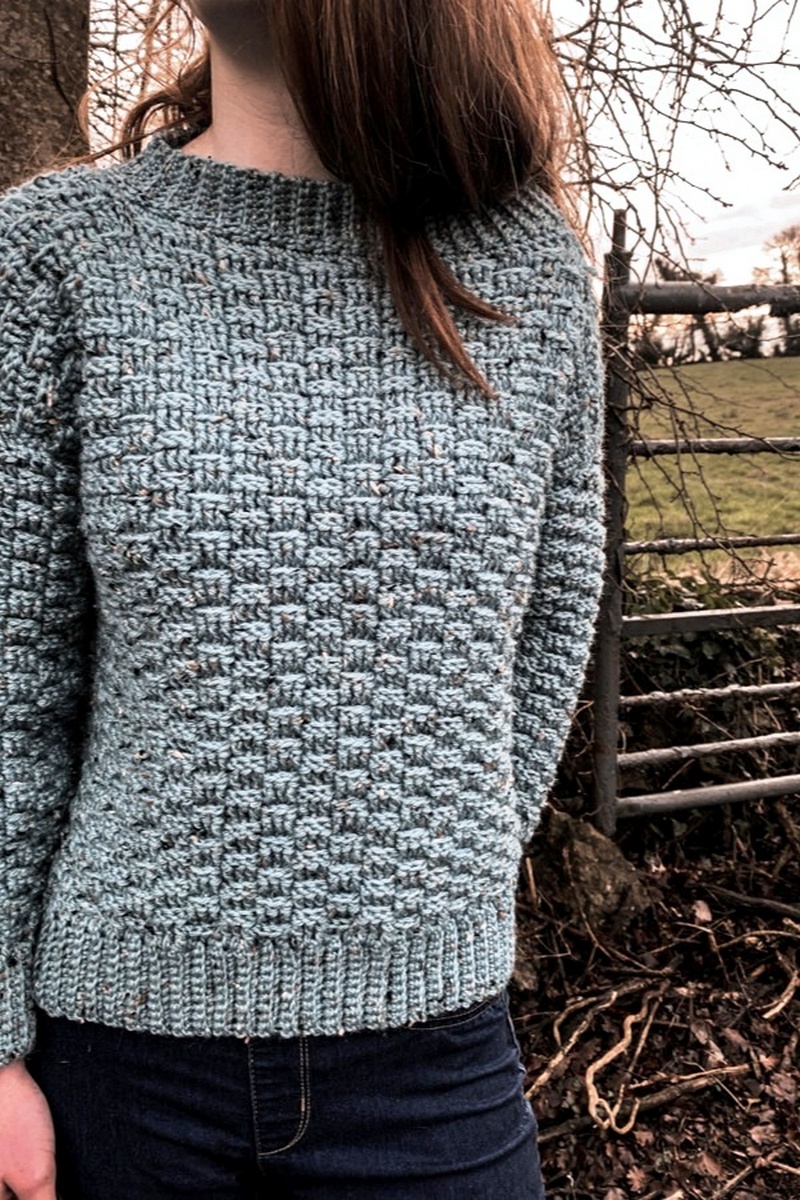 Crochet Basketweave Sweater