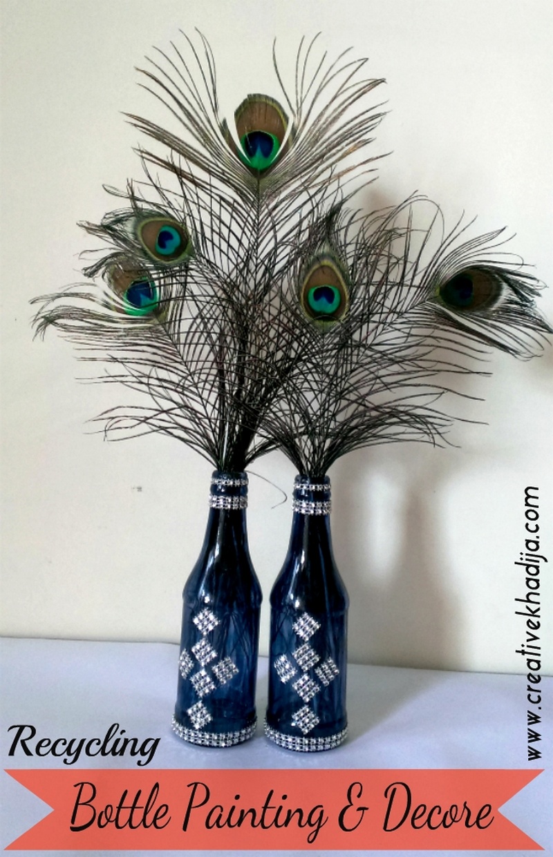 DIY Glass Painted Bottles Decoration Recycling ideas