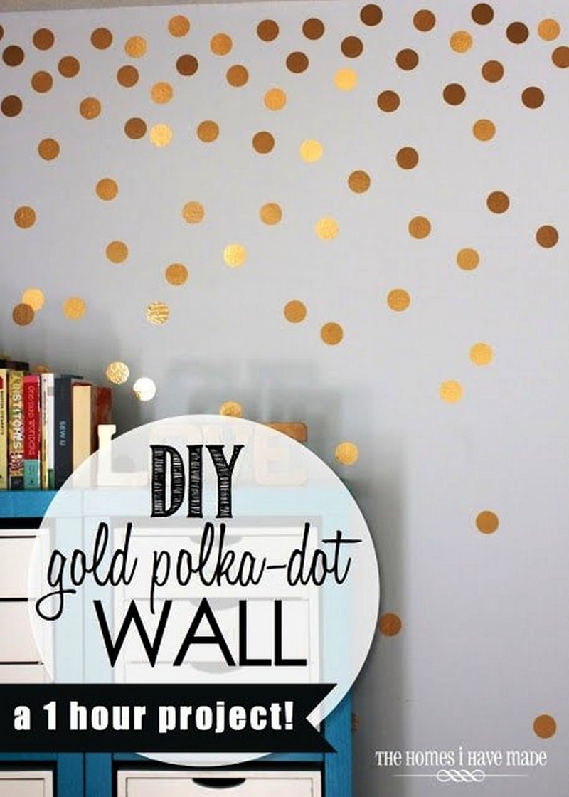 DIY Gold Polka Dot Wall