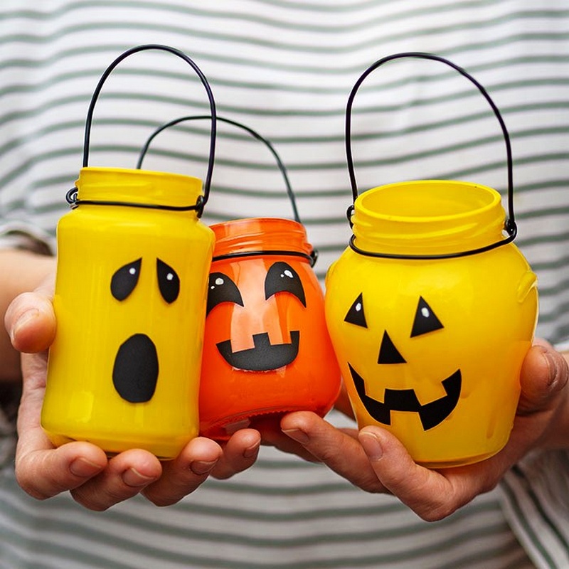 DIY Halloween Decorations Upcycled Spooky Pumpkin Lanterns