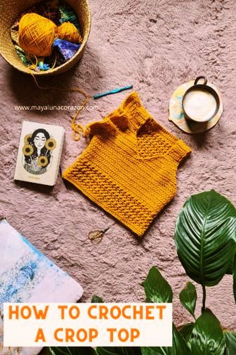 Diy Crochet Crop Top With Ruffle Sleeves
