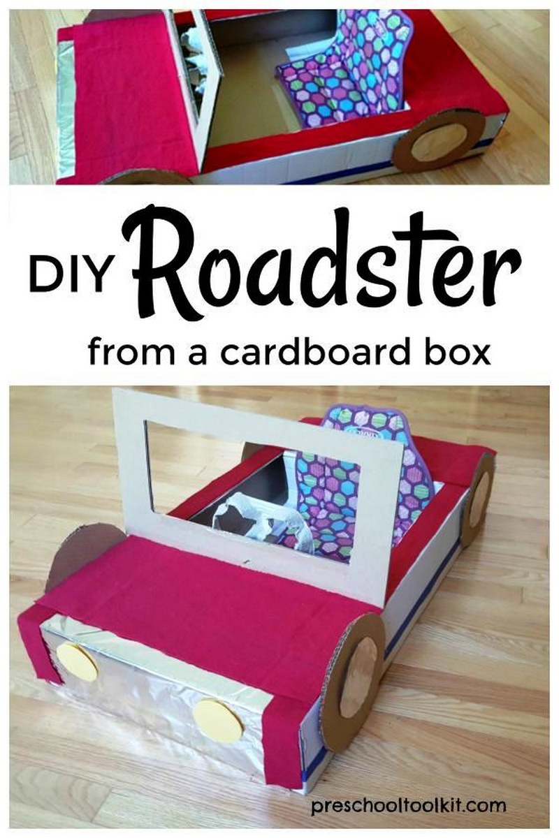 Easy Cardboard Box Car for Toddlers and Preschoolers