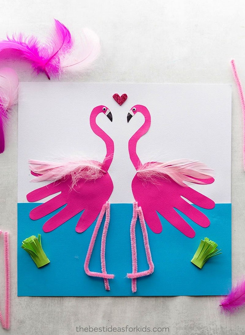 Flamingo Handprint