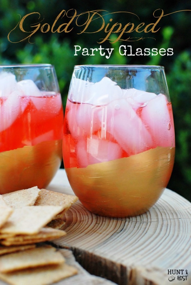 Gold Dipped Party Glasses New Years Eve Ideas