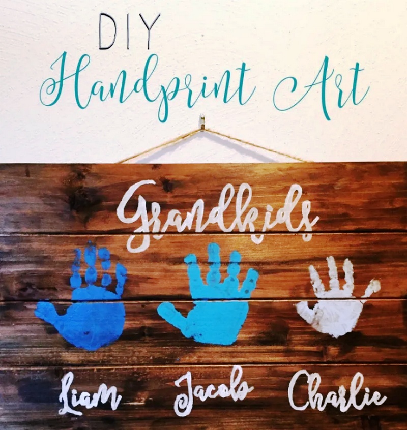 Grandparent Gift Idea DIY Handprint Art