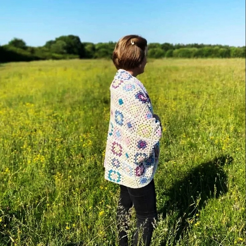 Granny Square Crochet Blanket Cardigan – A Free Pattern