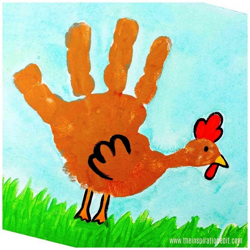 Handprint Chicken Art Project