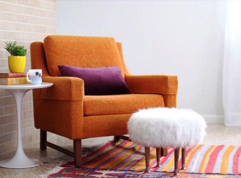Make Your Own Faux Fur Footstool