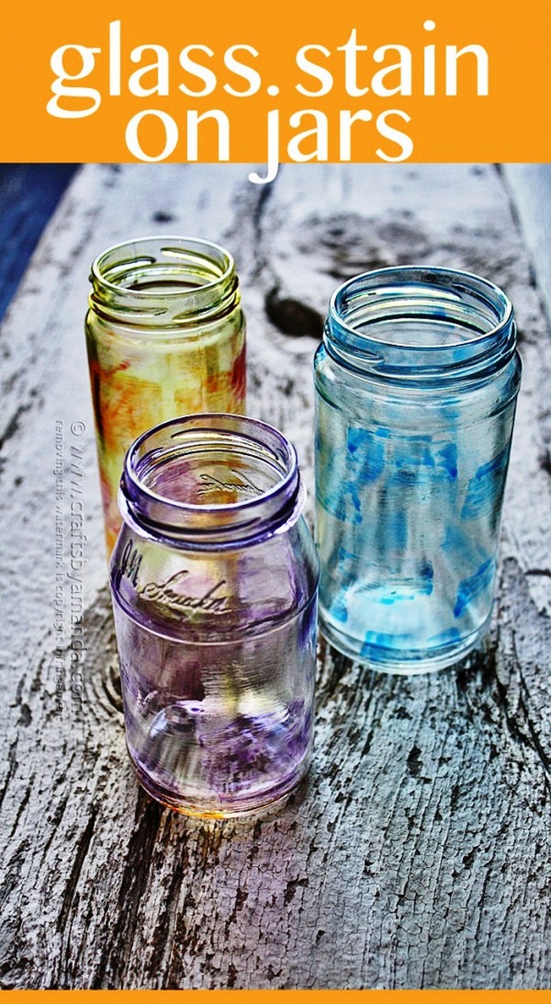 Painting on Jars with Glass Stain