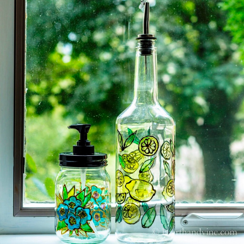 Stained Glass Bottle Art Painting Tutorial