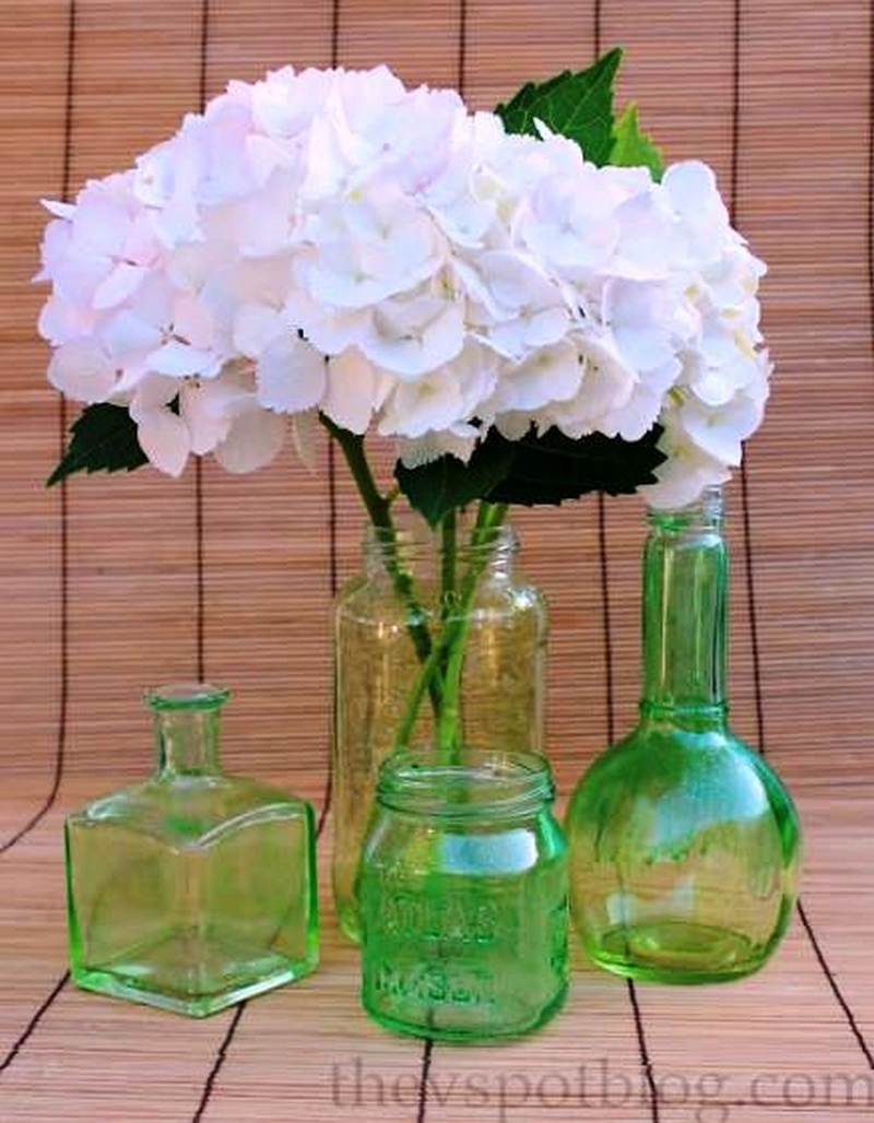 An Easy Upcycle Project Tinted Glass Bottles And Jars