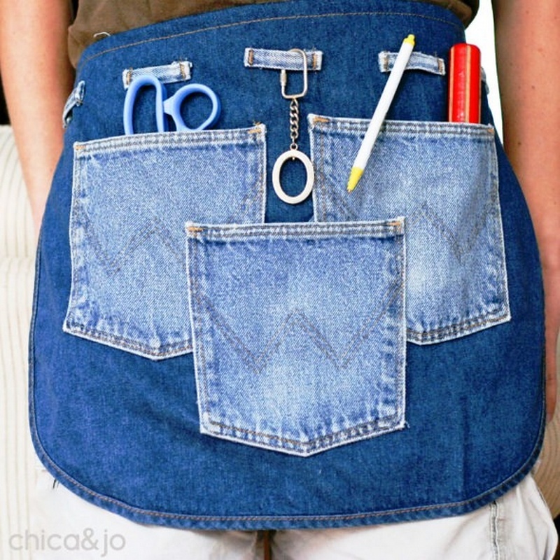 Apron Pockets Made From Old Jeans