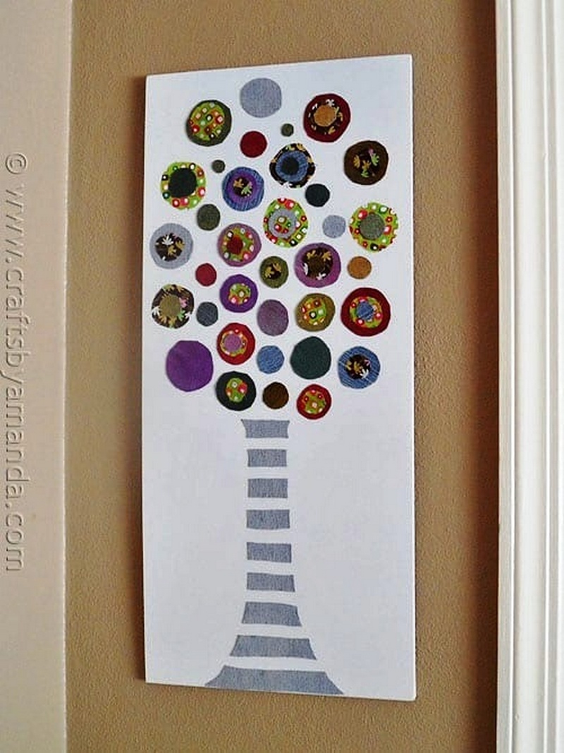 Colored Denim Circle Tree