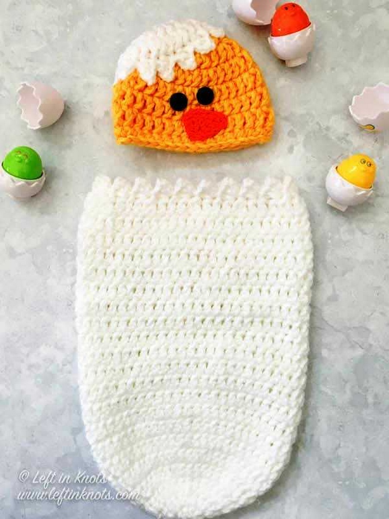 Crochet Baby Chick Cocoon Photo Prop Free Pattern