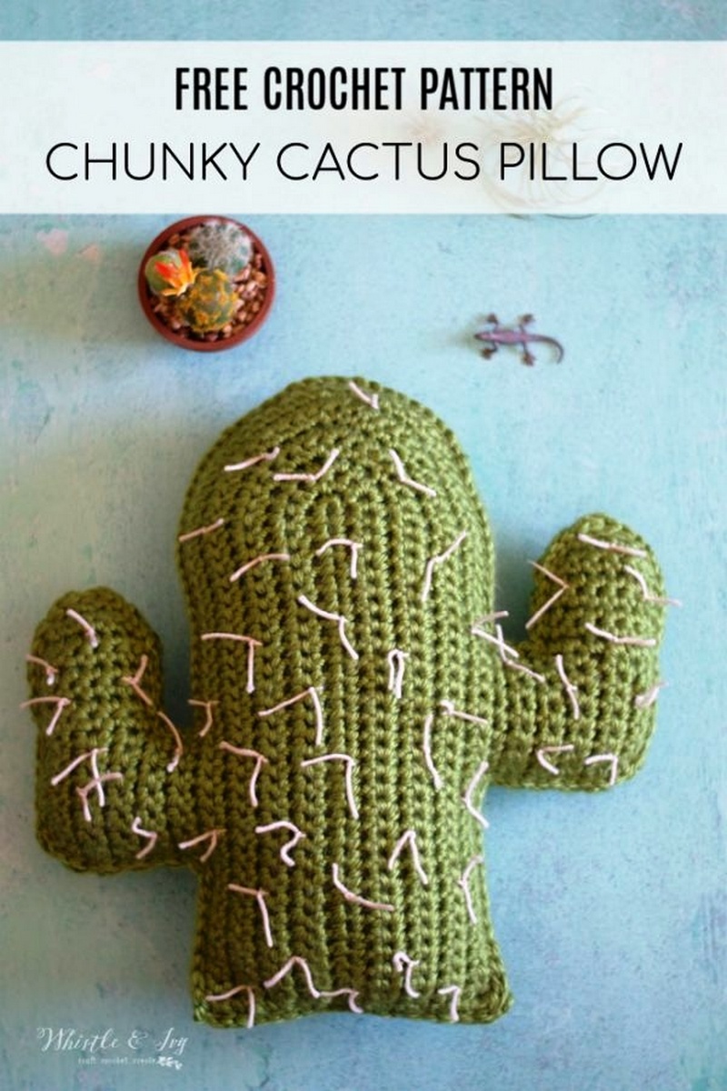 Crochet Cactus Pillows – Free Crochet Pattern