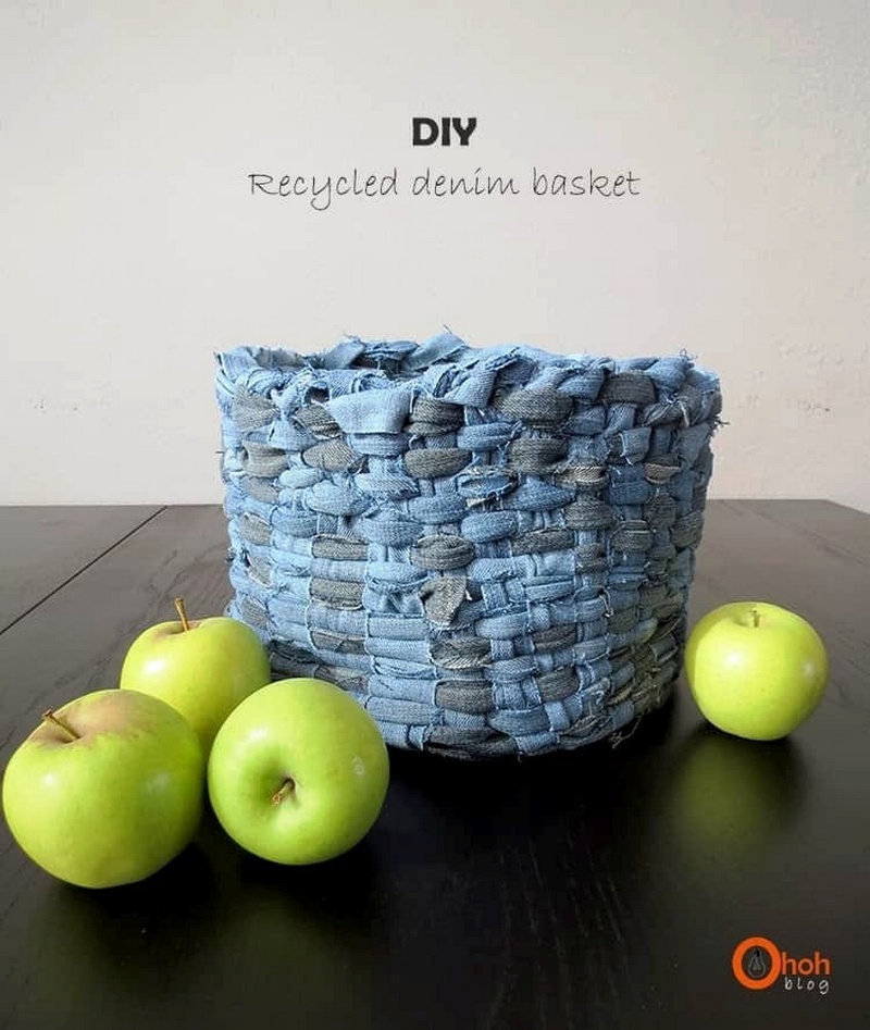 Diy Recycled Denim Basket