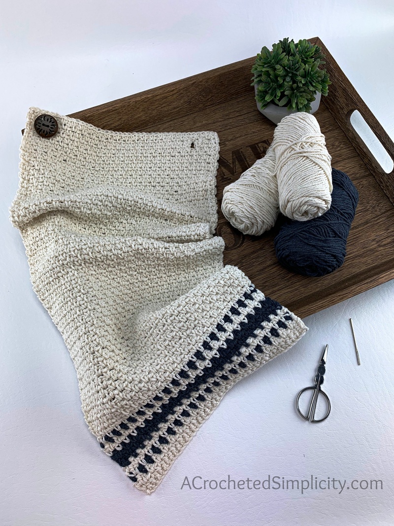 Farmhouse Striped Kitchen Towel – Free Crochet Towel Pattern