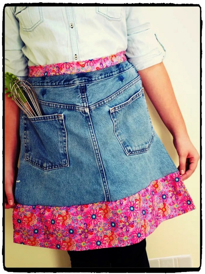How To Make An Apron From Old Blue Jeans
