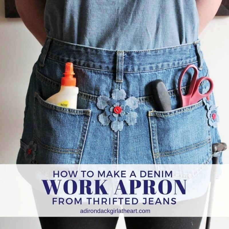 How to Make A Denim Work Apron from Thrifted Jeans